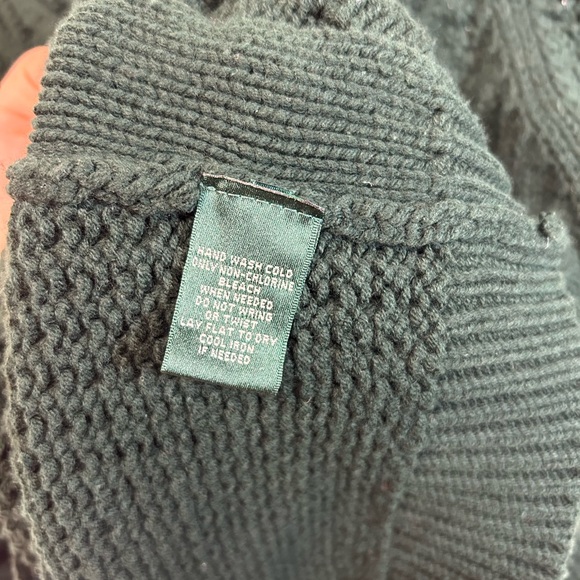 Lauren Ralph Lauren Women’s XL Green Cable Knit Sweater - Picture 6 of 6